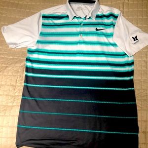 Nike golf dri-fit performance dri fit polo kapalua M Medium teal black white